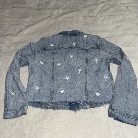 Women’s Pistola Denim Jean Jacket  Embroidered Stars Size Large - Picture 7 of 7